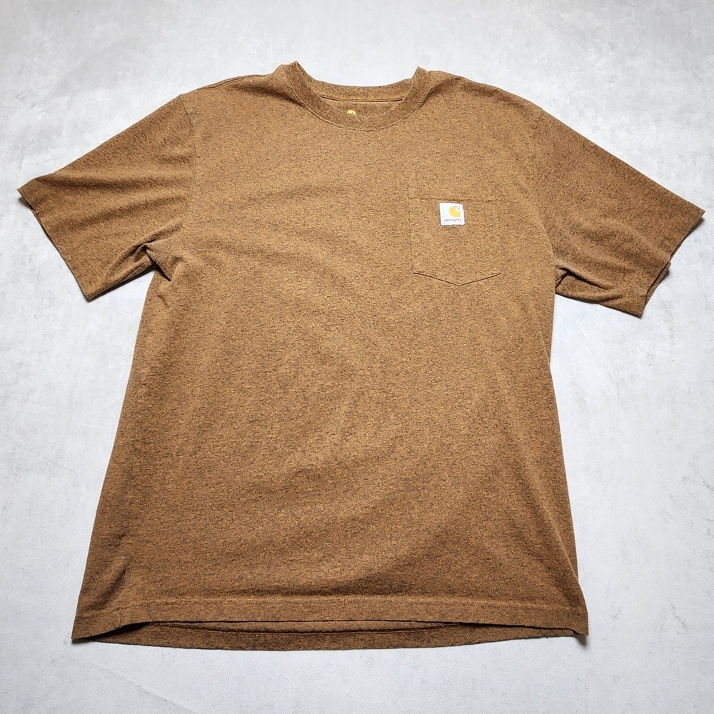 Carhartt Mens‎ Original Fit Short Sleeve Pocket T Shirt Brown Heather Size L